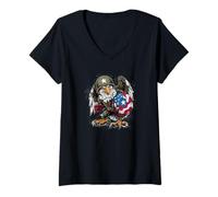 Mujer USA Soldier Eagle Look Camiseta Cuello V
