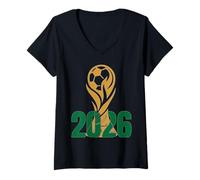 Mujer USA World Football 2026 Team Game Champion Soccer Ganadores Camiseta Cuello V