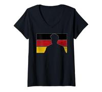 Mujer USA World Football 26 Alemania Team Champion Fun Flag Ganadores Camiseta Cuello V