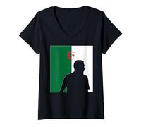 Mujer USA World Football 26 Argelia Team Champion Fun Flag Ganadores Camiseta Cuello V