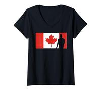 Mujer USA World Football 26 Canada Team Champion Fun Flag Ganadores Camiseta Cuello V