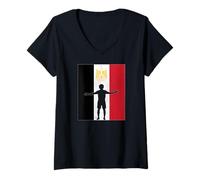 Mujer USA World Football 26 Egipto Team Champion Fun Flag Ganadores Camiseta Cuello V