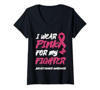 Mujer Uso Rosa para MI Conciencia del CÁNCER DE Mama Camiseta Cuello V