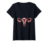 Mujer Utero anatomía obstetricia ginecología ginecología ilustración médica Camiseta Cuello V