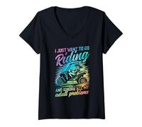 Mujer UTV para Mujeres Solo Quiero IR a Montar UTV Lovers Tie Dye Camiseta Cuello V