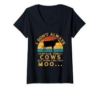 Mujer Vaca Animal Farming Moo Cute Cow Camiseta Cuello V
