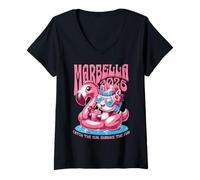 Mujer Vacaciones a Marbella y Viaje a Málaga Camiseta Cuello V