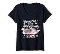 Mujer Vacaciones de Primavera 2025 Vacaciones Vacaciones Escapada Escolar Camiseta Cuello V