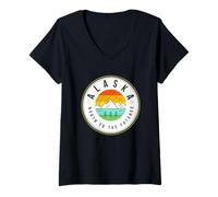 Mujer Vacaciones en Alaska Viaje familiar del estado de Alaska a Alaska Camiseta Cuello V