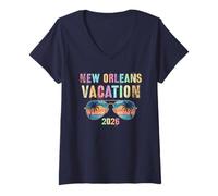 Mujer Vacaciones en Nueva Orleans 2026 Vacay Swim Travel Matching Camiseta Cuello V