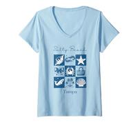 Mujer Vacaciones en Playa Salada Tampa Florida Camiseta Cuello V