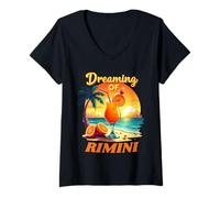 Mujer Vacaciones en Rimini Soñando con vacaciones de Rimini Camiseta Cuello V