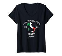 Mujer Vacaciones familiares Italia 2026 | Family Travel Squad Camiseta Cuello V