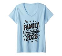 Mujer Vacaciones Familiares Vintage 2026 Viaje de reunión Nana Beach Travel Camiseta Cuello V