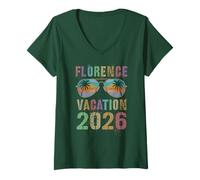 Mujer Vacaciones Infantiles Florencia 2026 Viaje Todas Las Chicas Mis Vacaciones a Juego Camiseta Cuello V