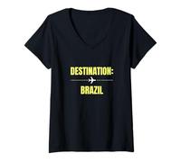 Mujer Vacaciones World Travel Vacaciones Brasil Camiseta Cuello V