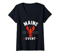 Mujer Vacation Coastal Quote Funny Lobster Maine Event Camiseta Cuello V