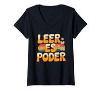 Mujer Vacío It Poder Camiseta Mexico Leer Floral Español Profesor Camiseta Cuello V