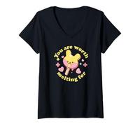 Mujer Vale la pena derretirse por Ice Pop Kawaii Cute Funny Camiseta Cuello V