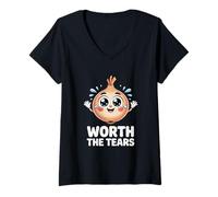 Mujer Vale la pena Las lágrimas Camiseta Cuello V