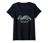 Mujer Valencia España Viaje Souvenir Historic City Monumento Regalo Camiseta Cuello V