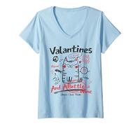 Mujer Valentines Is A Cat and A Bottle of Wine Cause I Love Them Camiseta Cuello V