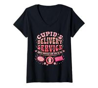 Mujer Valentines L&D Enfermera Cupidos Labor Delivery Service Camiseta Cuello V