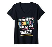 Mujer Valerie Personalized Name Funny Cute Custom Valerie Name Camiseta Cuello V