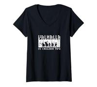 Mujer Valhalla te llama Cool Viking y Walhalla Design Camiseta Cuello V