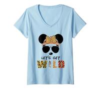 Mujer Vamos a Conseguir Animales Salvajes Safari Fiesta un día en el zoológico Camiseta Cuello V