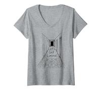 Mujer Vamos a Conseguir Liminal Pasillo Espacio Espeluznante vacío Camiseta Cuello V