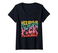 Mujer Vamos a dividirnos para cubrir más terreno I'll Go Left & You Can Go Camiseta Cuello V