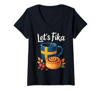 Mujer Vamos a Fika Camiseta Cuello V