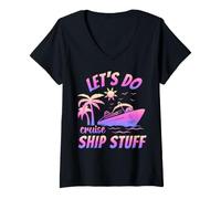 Mujer Vamos a Hacer Cosas de Crucero Vacaciones de Crucero Camiseta Cuello V