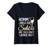 Mujer Vamos a Hacer el Vino espumoso, Pero Nadie más se Detiene. Vino espumoso Camiseta Cuello V