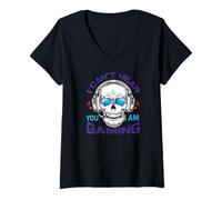 Mujer Vamos a Jugar el Juego, Juego Terminado Camiseta Cuello V