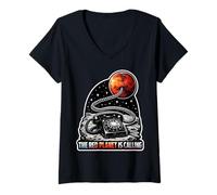 Mujer Vamos a Marte Misión de exploración de Marte a Marte Planeta Rojo Camiseta Cuello V