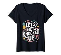 Mujer Vamos a ser golpeado día de transferencia de FIV Madre sustituta de fertilidad Camiseta Cuello V