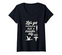 Mujer Vamos a ser golpeado Día de Transferencia FIV Mamá Fertilidad Mujeres Camiseta Cuello V