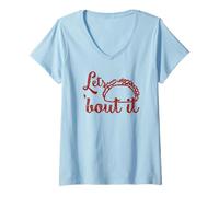 Mujer Vamos a Taco 'Bout it - Juego de Palabras de Taco para entusiastas del Taco Punny Camiseta Cuello V