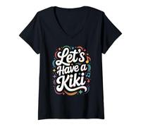 Mujer Vamos a Tener una Fiesta del Orgullo Gay de Kiki Fiesta Rainbow LGBT Celebración Camiseta Cuello V