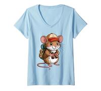 Mujer Vamos - aventura de senderismo con un Ratón Camiseta Cuello V