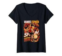 Mujer Vamos España Spain Champions 2026 Fútbol Fan Camiseta Cuello V