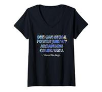 Mujer Van Gogh Cita Arte Color Poesía Pintor Creatividad Diseño Camiseta Cuello V