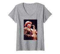 Mujer Van Morrison St David's Hall Concierto de Cardiff 1995 Camiseta Cuello V