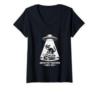 Mujer Vaquero gato en una tortuga bajo foco OVNI Camiseta Cuello V