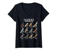 Mujer Varios halcones - aves rapaces Camiseta Cuello V
