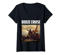 Mujer Vasos de whisky Bourbon para fiesta política Camiseta Cuello V