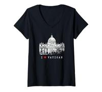 Mujer Vaticano Basílica de San Pedro Abanico Cité du Vatican Camiseta Cuello V