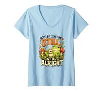 Mujer Vaya, Pero de Alguna Manera todavía está Bien Frog Mushroom Foragers Forest Camiseta Cuello V